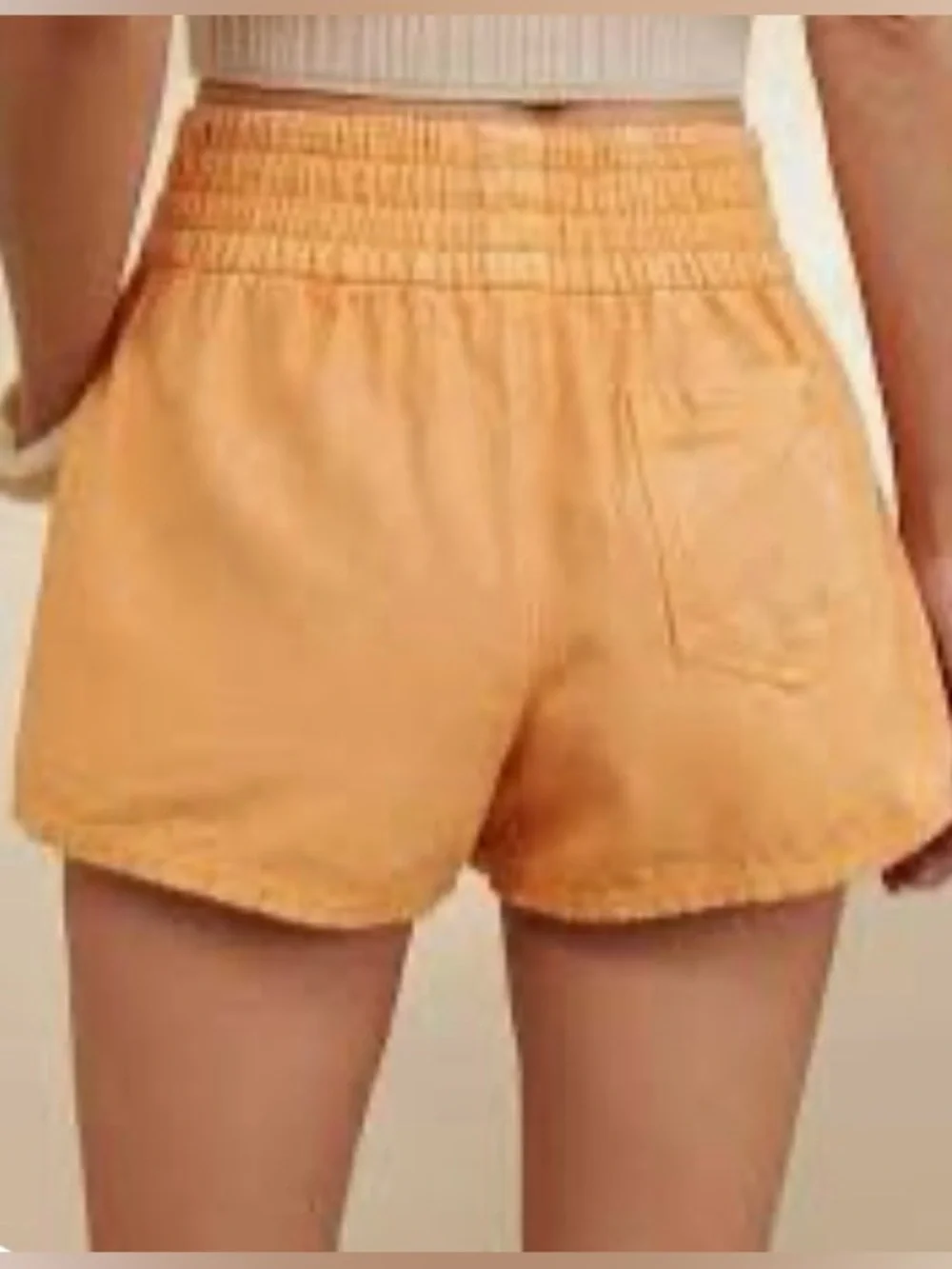 aerie Babewatch High Waisted Pull On Shorts Petal Orange Size Small